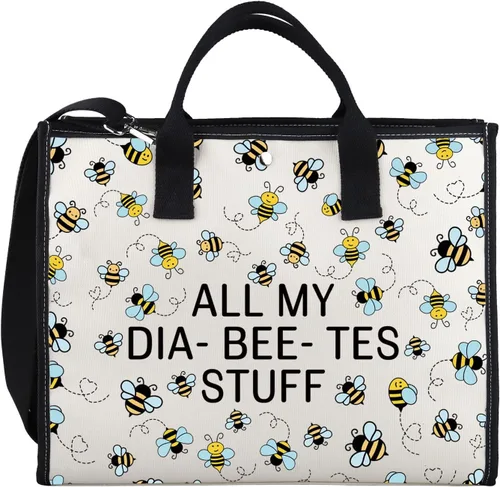 Vista 8 de XYANFA Bolsa de diabetes tipo 1 tipo 2 para diabéticos, bolsa médica para diabetes, almacenamiento y organización de todas mis cosas para la Todas