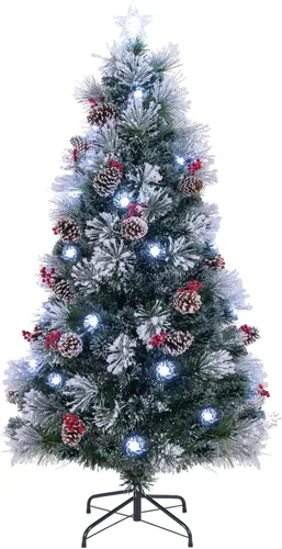 Vista 20 de Goplus Árbol de Navidad artificial de fibra óptica preiluminado de 3 pies, con luces LED multicolor y copos de nieve (3 pies)