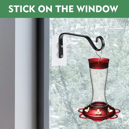 Vista 7 de 3 ganchos para colgar comederos para pájaros de ventana, ganchos de alimentación de pájaros de alta carga Window Mounted Bird Feeder Bracket