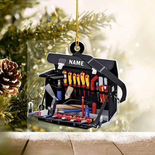 Vista 11 de Podagree - Adorno personalizado para electricista, bolsa de herramientas para electricista, adorno de Navidad, regalo de electricista, adorno de Elt1