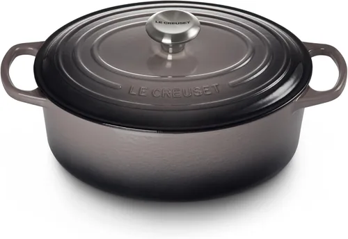 Vista 15 de Le Creuset - Olla holandés redonda con tapa de cocina, hecha de hierro fundido esmaltado, 6.75 cuartos de galón, color alcachofa, colección signature