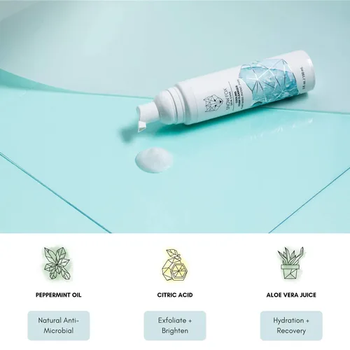 Vista 4 de Snow Fox Skin Care Limpiador de espuma refrescante, lavado facial sin SLS con aloe vera orgánico y agua de menta, fórmula suave, no seca para pieles