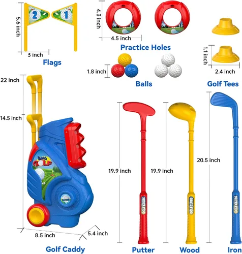 Vista 3 de Liberry Juguetes para niños de 2, 3, 4, 5 años, regalo de Navidad, cumpleaños, juego de golf y juego de pelota en T ajustable para niños y niños