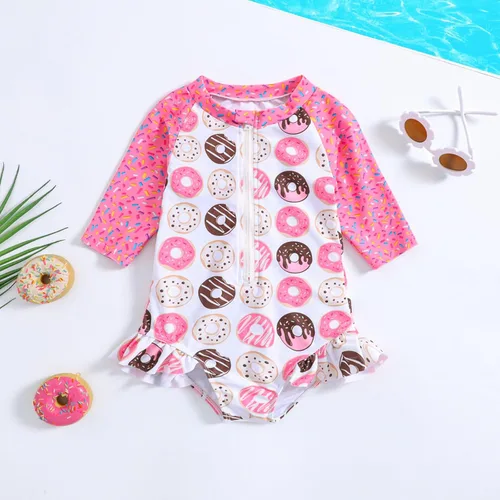 Vista 28 de MERSARIPHY Traje de baño de una pieza para niña pequeña, traje de baño de manga larga, traje de baño para niñas