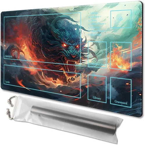 Vista 18 de Tapete de juego MTG tamaño 24x14 pulgadas, bolsas de almacenamiento gratuitas, respaldo antideslizante, impresión, ideal para entusiastas