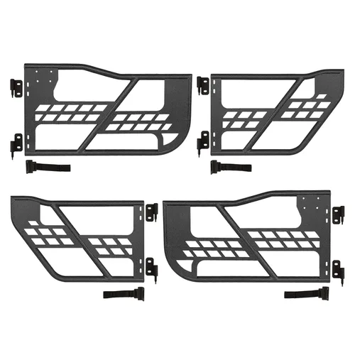 Vista 8 de Hooke Road para Jeep Wrangler JK - Puertas tubulares de medio camino para todo terreno, compatibles con Jeep Wrangler JK Unlimited de 4 puertas