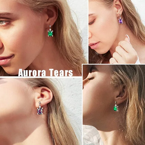 Vista 8 de Aurora Tears Tutrle Jewelry - Collar de plata de ley 925 para mujer, diseño de tortuga de animales marinos, pendientes, anillo, pulsera de circonita