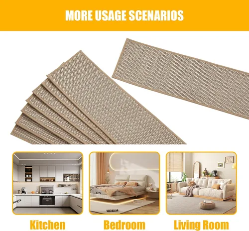 Vista 7 de Qozary Peldaños de escalera para peldaños de madera para interiores, paquete de 15 peldaños de escalera, 8 x 30 pulgadas para escaleras alfombradas