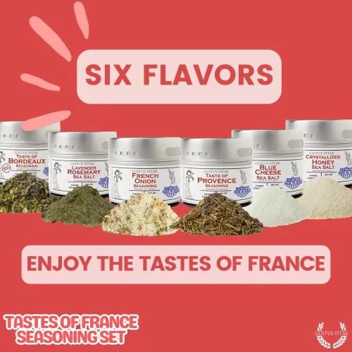 Vista 6 de Set de regalo de condimentos franceses – Tastes of France – Mezcla de especias artesanales – Paquete de seis – Sin OMG, todo natural, lote pequeño