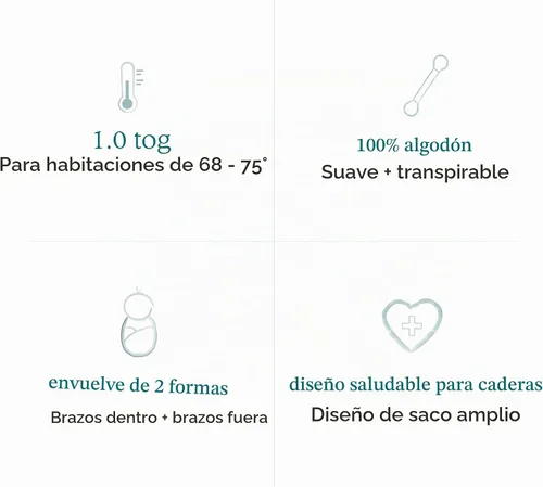 Vista 5 de aden + anais Essentials - Manta de envolver fácil de cambiar rápidamente con cremallera inferior, manta de punto de algodón para recién nacidos, TOG