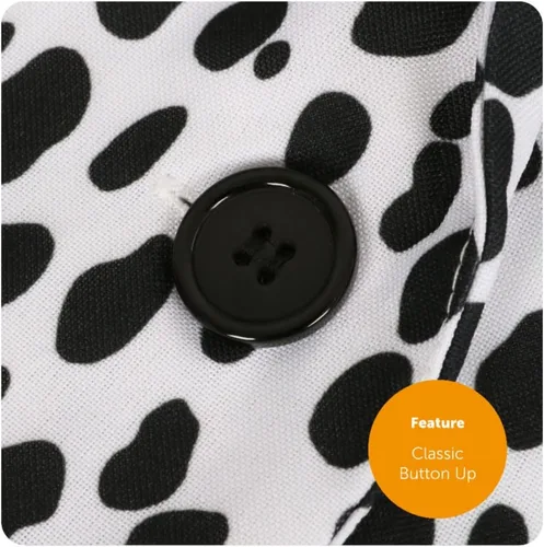 Vista 7 de Disfraz de traje con estampado dálmata para hombre con lazo negro talla S - XXL