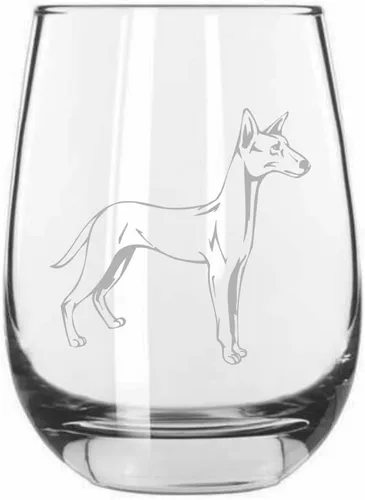 Vista 551 de Shar Pei (chino) - Vaso de vino sin tallo grabado para perro, 15.25 onzas