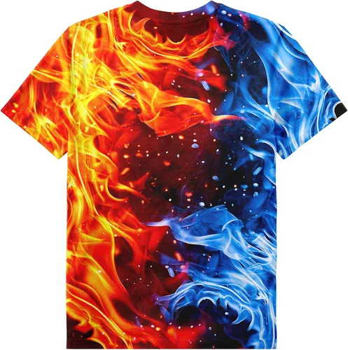 Vista 2 de Asylvain Camisetas de manga corta con estampado 3D para niños de 6 a 16 años