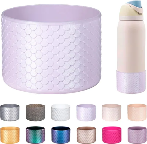 Vista 51 de Funda de Silicona para Botella de Agua Owala de 24oz, Manga Protectora Antideslizante Brillante para Botella de Agua Owala que Protege las Botellas
