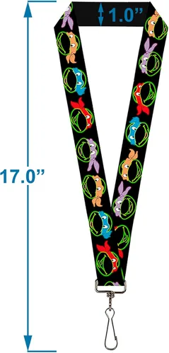 Vista 3 de Hebilla Abajo Cordón-1.0"-Classic TMNT Electric Expressions Black/MUL