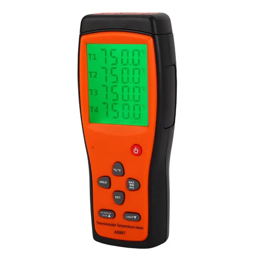 Vista 3 de Medidor de temperatura de 4 canales, termómetro para sondas tipo 4 K, probador digital -200-1372 con 2 unidades de conmutación, tipo de contacto