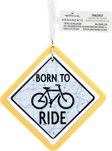 Vista 3 de Hallmark Adorno navideño de bicicleta Born to Ride