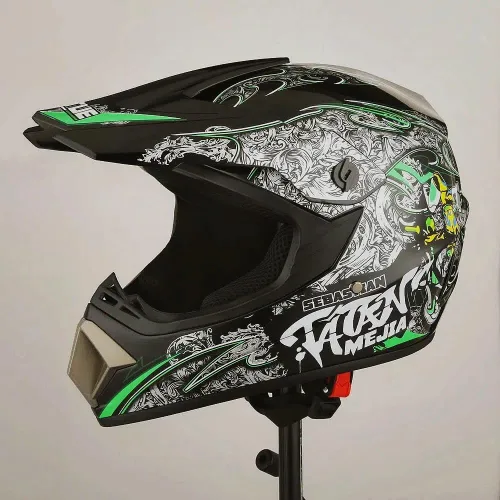 Vista 2 de Casco ATV Offroad Casco de motocross casco de motocicleta con guantes gafas máscara para hombres mujeres adultos jóvenes DOT/FMVSS 218 aprobado
