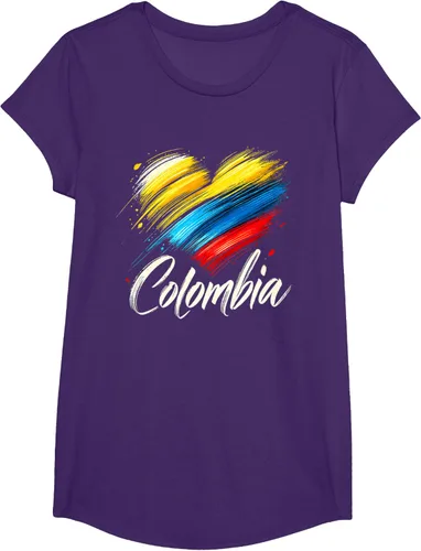 Vista 12 de Camiseta de orgullo colombiano con corazón de la bandera de Colombia