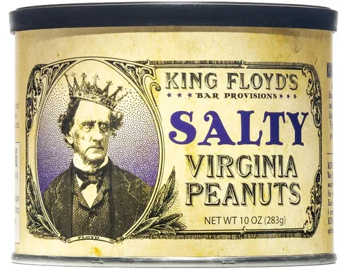 Vista 5 de King Floyd's Classic Margarita Virginia Peanuts: 10 oz, Maní salado con sabor a limón y lima, Tapa resellable, Coma bajo su propio riesgo, Una vez