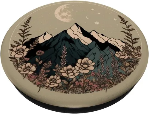 Vista 2 de PopSockets de popSockets de montaña con diseño floral bohemio y chic