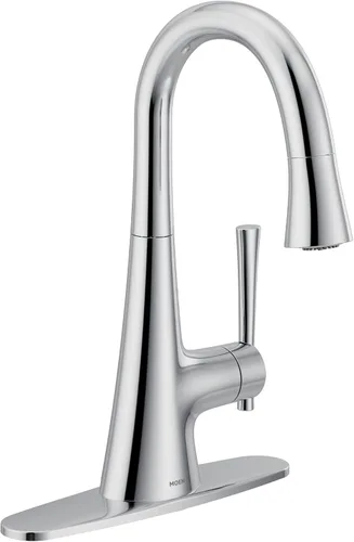 Vista 2 de Moen Kurv Collection 6126 - Grifo de barra desplegable cromado con una manija y limpieza eléctrica con Reflex