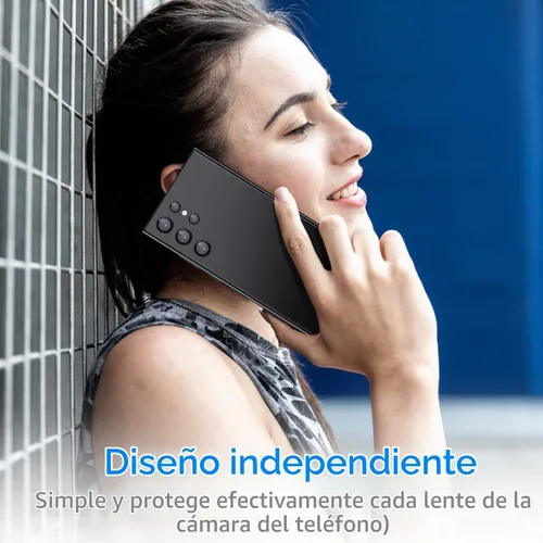 Vista 3 de Protector de lente de cámara para Samsung Galaxy S22 Ultra, protectores de lente individuales con marco de alineación, funda protectora de pantalla