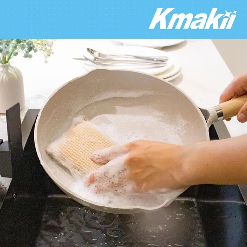 Vista 9 de KMAKII Esponjas de cocina de bambú, esponja para platos, esponjas de limpieza súper absorbentes, paquete de 12