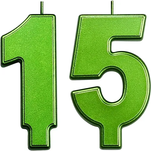 Vista 149 de DERVENTA Vela Grande de Cumpleaños Número 3D Verde Luminoso de 3.7 Pulgadas Celebración de Fiesta Aniversario Decoración Adorno para Pastel 1 Pieza
