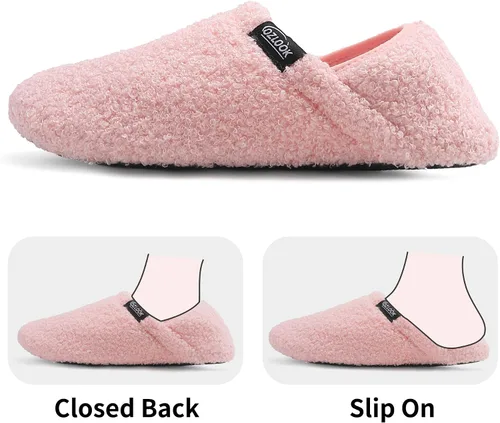 Vista 4 de OZLOOK Slippers for Women Men, Mens Womens House Slippers, Fuzzy Slippers Memory Foam Warm Curly Fur Indoor