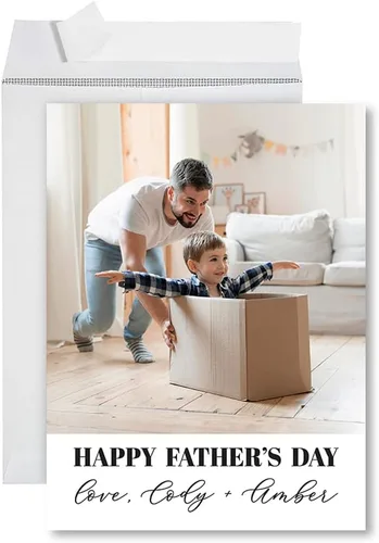 Vista 14 de Andaz Press Tarjeta de felicitación para el día del padre de 8.5 x 11 pulgadas con sobre, tarjeta jumbo para el día del padre de esposa, tarjeta