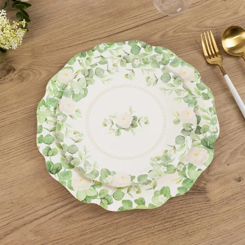 Vista 22 de Efavormart - Paquete de 50 platos redondos de bagazo biodegradables blancos de 7 pulgadas, compostables, ecológicos, desechables, aperitivos, Tipo 17