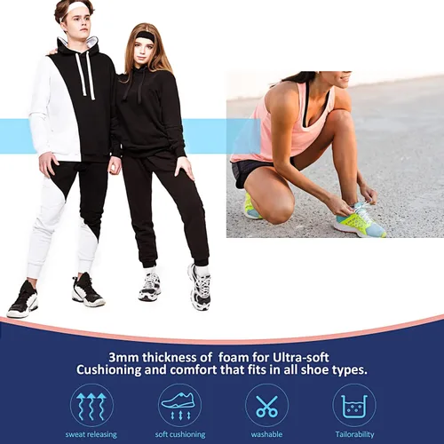 Vista 7 de Haysandy 12 pares de plantillas de zapatos para mujer, plantillas de látex delgadas y transpirables con agujeros, amortiguación ultra suave
