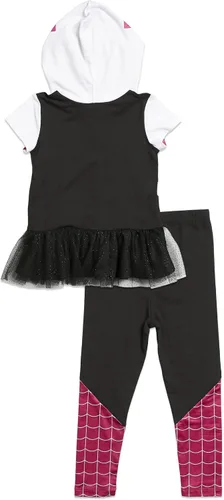Vista 6 de Marvel Avengers Spider-Man Spider-Gwen Captain America Girls Cosplay T-Shirt and Leggings Toddler to Little Kid