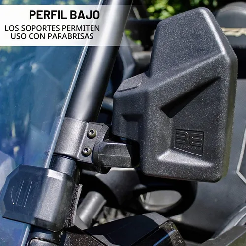 Vista 4 de UTV Kit de espejo retrovisor lateral (paquete de 2) – Compatible con barra redonda de jaula enrollable de 1.6 a 2 pulgadas – Se rompe y ajustable