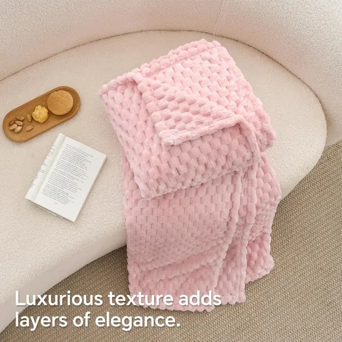 Vista 54 de BEDELITE Manta de forro polar para sofá y cama, manta decorativa de jacquard 3D de almendra, súper suave y acogedora, manta mullida cálida adecuada
