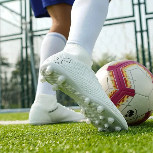 Vista 7 de Botas de fútbol para hombre con tacos de fútbol para hombres y niños grandes, zapatos de punta alta para jóvenes, entrenamiento profesional