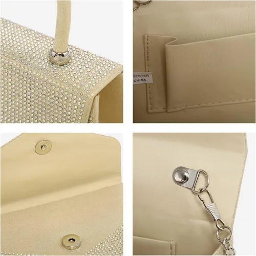 Vista 5 de Dasein Bolso de noche para mujer, embragues de fiesta, bolsos de boda, cóctel, baile de graduación, bolsos con purpurina esmerilada