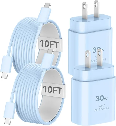 Vista 12 de Cargador de teléfono 17, 16, 15, carga rápida, bloque de carga USB C de 30 W con cable de carga C de 6.6 pies de largo para teléfono 17, 16, 15 Pro