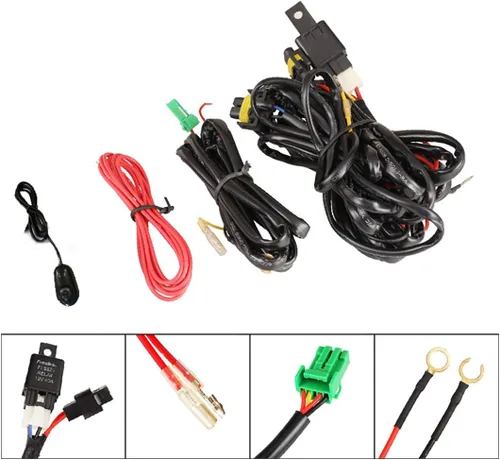 Vista 6 de Winjet WJ30-0628-09 Kit de luces antiniebla con interruptor de arnés de cableado, conjunto de biseles de relé de fusibles, juego de par de bombillas