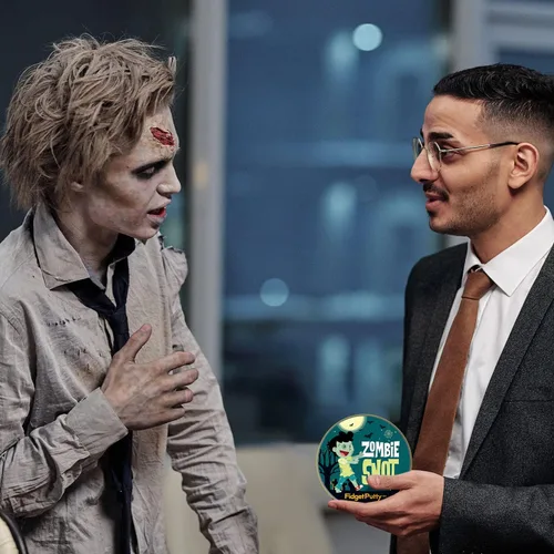 Vista 6 de Zombie Snot Therapy Putty - Divertida masilla de alivio de estrés para adultos, color verde perla para Halloween y elefante blanco