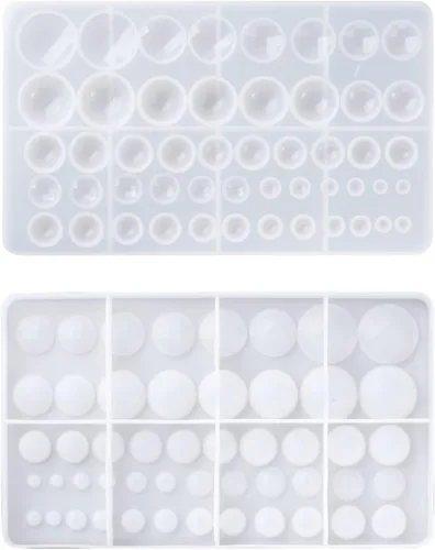 Vista 21 de Craftdady Molde de silicona con gemas de cabujón de 10 cavidades, molde de fundición de resina ovalada para resina epoxi UV, bricolaje