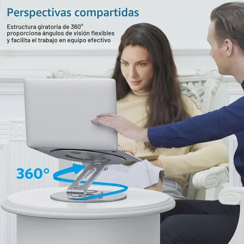 Vista 4 de OMOTON Soporte ajustable para computadora portátil para escritorio, base gris (coolgrey)