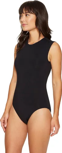 Vista 2 de Seafolly Womens Castaway rayas Active Cap Sleeve Maillot de una sola pieza negro (Active Black)