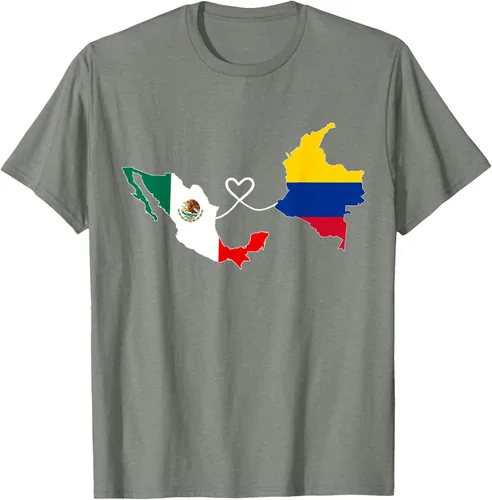 Vista 30 de Camiseta Half Colombian Half Mexican Flag Map DNA Mexico Colombia