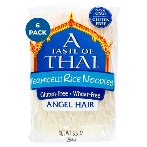 Vista 18 de A Taste of Thai Fideos de Arroz Fettuccine (Corte Recto) Sabor Tailandés de Calidad de Restaurante en Minutos Vegano, Sin Gluten, Sin Trigo, Sin