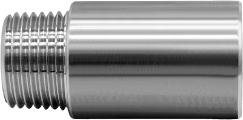 Vista 4 de Accesorio de tubo de acero inoxidable 1/2" NPT macho x 1/2" NPT hembra rosca boquilla tubo fundido de 2" (50mm) de longitud 2 piezas