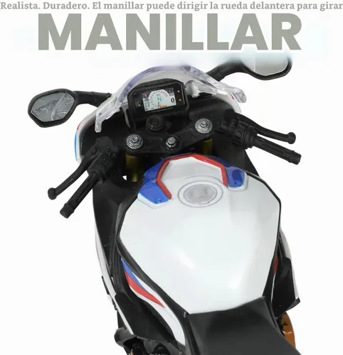 Vista 7 de 1:12 Modelo de motocicleta de juguete compatible con BMW S1000RR blanco MD004-blanco