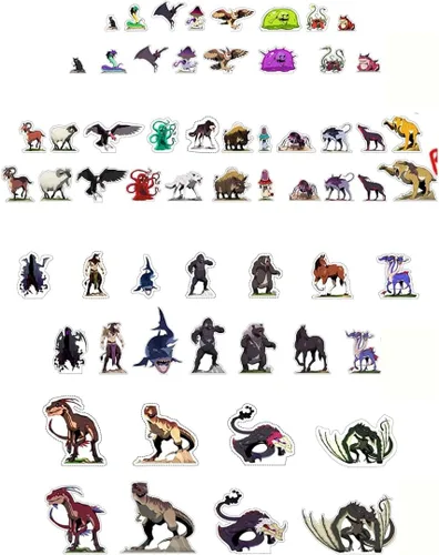 Vista 4 de Hexers Bestias monstruo y animales DM Starter Set plano 2D Miniaturas para juegos de mesa Compatible con Dungeons and Dragons D&D DND Pathfinder RPG