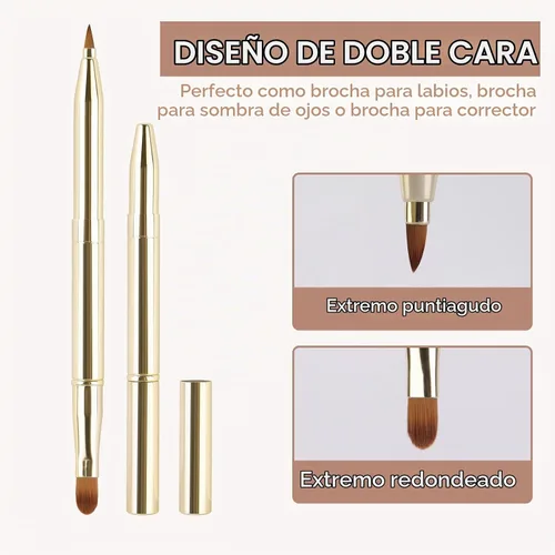 Vista 7 de Yoizyfree - Paquete de 3 cepillos retráctiles para lápiz labial, cepillos retráctiles de labios de doble extremo, juego de brochas de maquillaje